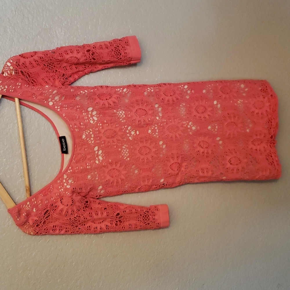 Salmon colored BEBE dress